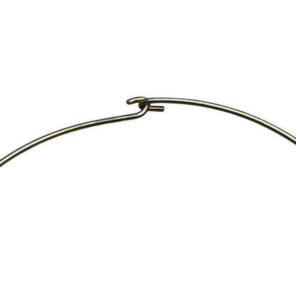 Vintage 1960’s MCM Modernist Choker Necklace Metal w/ Wooden Beads - Picture 3 of 5